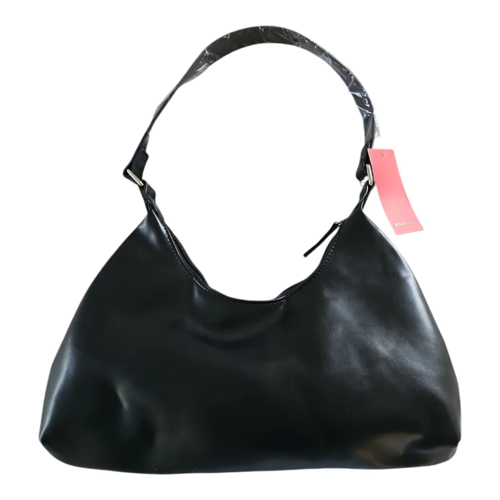 Rampage Black Structured Hobo Classic 90s Style Shoulder Bag NWT